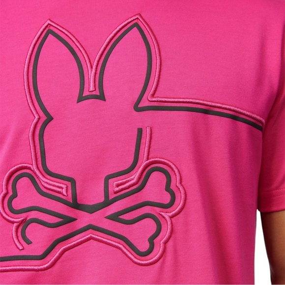 Psycho Bunny Chester Embroidered Graphic Tee Pink Peacock Men’s Size Large (6) - Picture 3 of 12